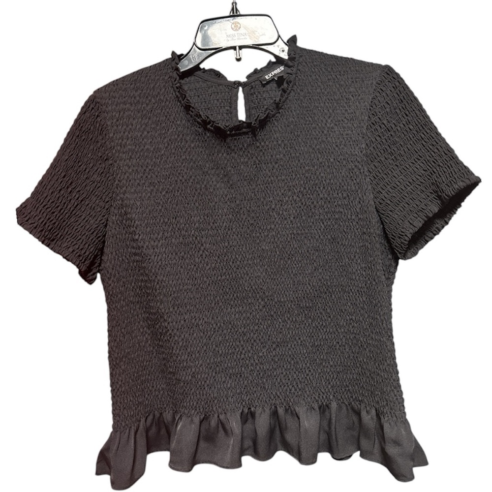 Express Black Textured Top